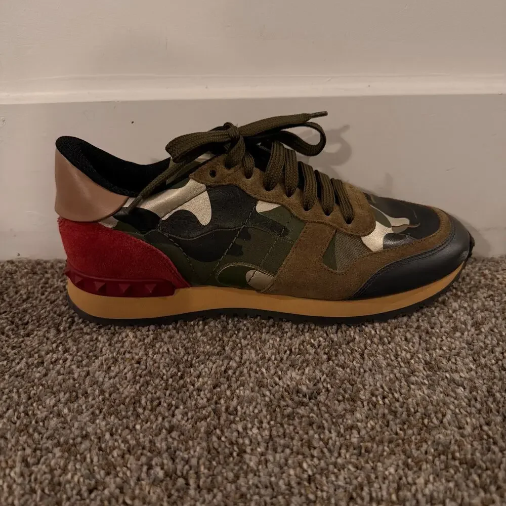 VALENTINO GARAVANI Women's Rockrunner Camouflage Lace-Up Sneakers Size 38/US8